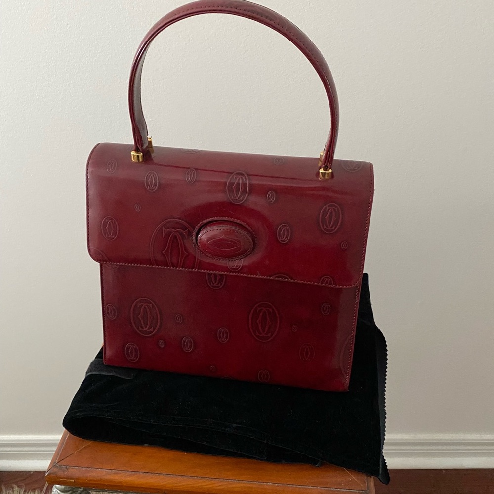 Vintage Cartier burgundy Red Handbag